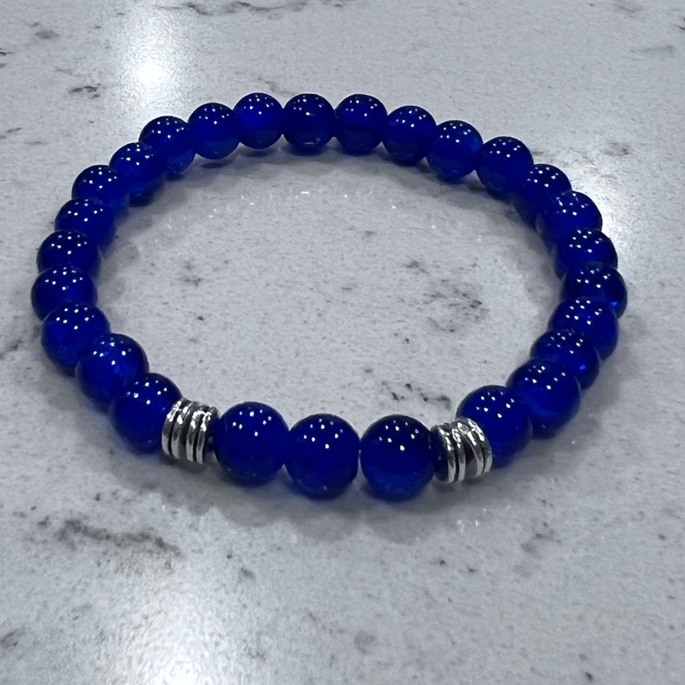 NWOT - Natural Lapis Lazuli Men's Stretch Bracelet